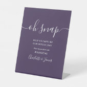 Signe De Table Mariage coup de foudre écriture violette (Recto)