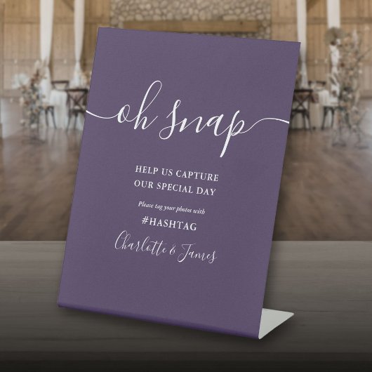 Signe De Table Mariage coup de foudre écriture violette