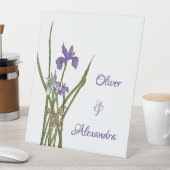 Signe De Table Mariage d'aquarelle violet et bleu Iris (In SItu)