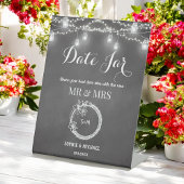 Signe De Table Mariage Date Jar Black String Lumières