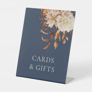Signe De Table Mariage d'automne élégant bleu marine