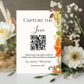 Signe De Table Mariage de automne Capture amour code QR mariage p