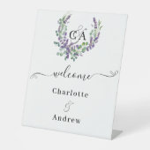 Signe De Table Mariage de bienvenue Lavender eucalyptus monogram (Recto)