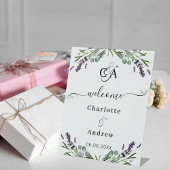Signe De Table Mariage de bienvenue Lavender eucalyptus monogram