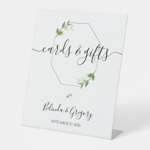 Signe De Table Mariage de cadre Feuilles de jardin verdoyant