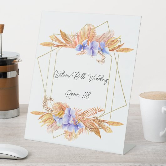 Signe De Table Mariage de cadre géométrique violet Hydrangea Peta (In SItu)