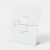 Signe De Table Mariage de calligraphie d'or Delicate Champagne (Recto)