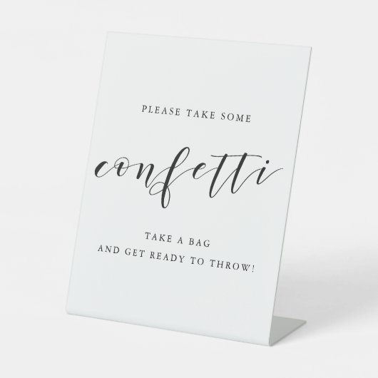 Signe De Table Mariage de calligraphie moderne Confetti Envoyer (Recto)