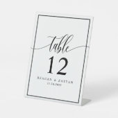 Signe De Table Mariage de calligraphie noir blanc Numéro de table (Recto)