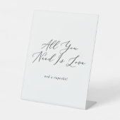 Signe De Table Mariage de calligraphie noire délicate Cupcake (Recto)