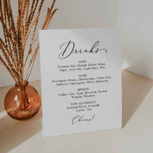 Signe De Table Mariage de calligraphie noire délicieuse Menu de b