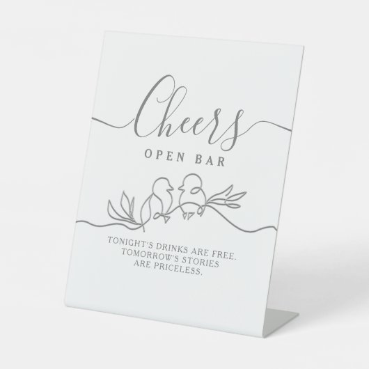 Signe De Table Mariage de calligraphie Open Bar (Recto)