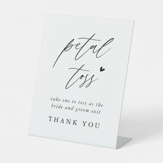 Signe De Table Mariage de calligraphie Petal Toss Envoyer Désacti (Recto)