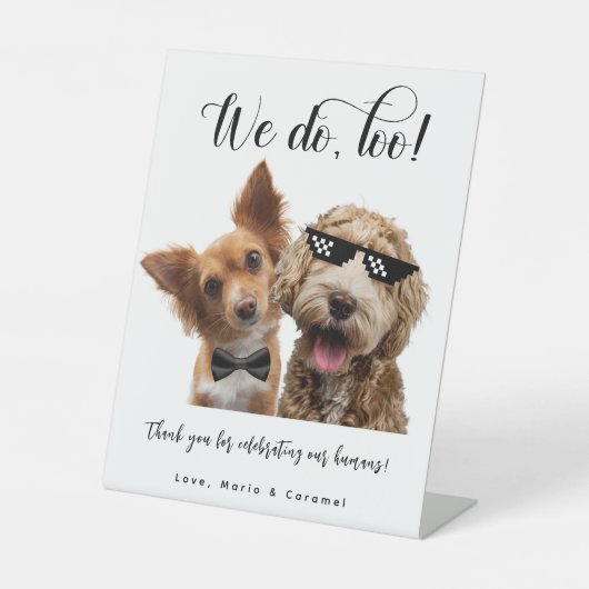Signe De Table Mariage de chien Favor Biscuit Bar Animaux Mariage (Recto)