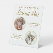 Signe De Table Mariage de chien Favor Chic Gold Pet Photo Biscuit (Recto)