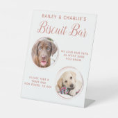 Signe De Table Mariage de chien Favoriser Rose Gold Pet Photo Bis (Recto)