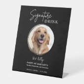 Signe De Table Mariage de chien Signature Boissons Signal de piéd (Recto)