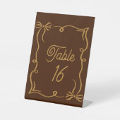 Signe De Table Mariage de chocolat foncé Numéro de table Acryliqu (Recto)