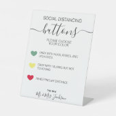 Signe De Table Mariage de code couleur de distance sociale (Recto)