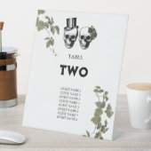 Signe De Table Mariage de crânes floraux du coeur Numéro de table (In SItu)