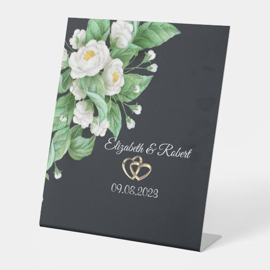 Signe De Table Mariage de fleurs blanches (Recto)