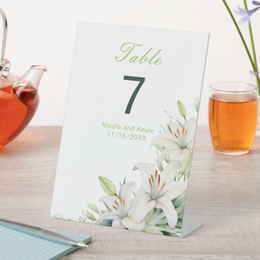 Signe De Table Mariage de fleurs blanches (In SItu)