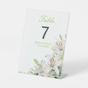 Signe De Table Mariage de fleurs blanches
