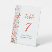 Signe De Table Mariage de fleurs printanières Numéro de tableau (Recto)
