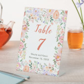 Signe De Table Mariage de fleurs printanières Numéro de tableau (In SItu)