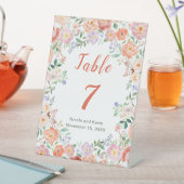 Signe De Table Mariage de fleurs printanières Numéro de tableau (In SItu)