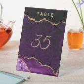 Signe De Table Mariage de géoode d'âge d'or violet (In SItu)