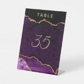 Signe De Table Mariage de géoode d'âge d'or violet (Recto)