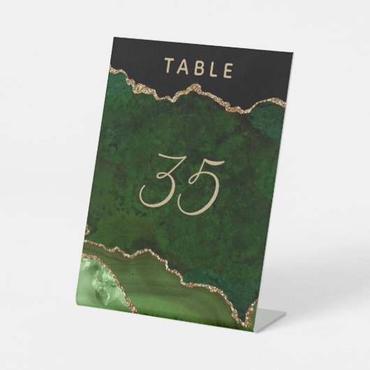 Signe De Table Mariage de géoode d'âge or vert (Recto)