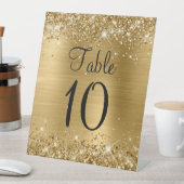 Signe De Table Mariage de glitterie Gold Foil Numéro de table Sig (In SItu)