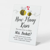 Signe De Table Mariage de Honeybee : Jeu de devinette des baisers (Recto)