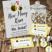 Signe De Table Mariage de Honeybee : Jeu de devinette des baisers
