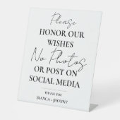 Signe De Table Mariage de la cérémonie débranché AUCUNE photo et (Recto)