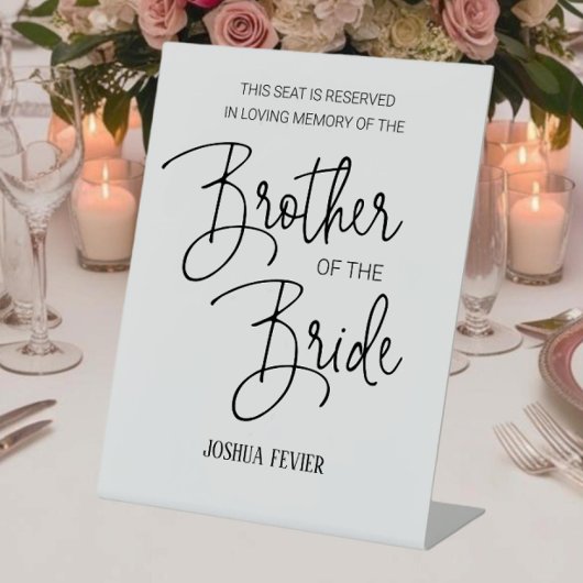 Signe De Table Mariage de la chaire de réserve du frère de la mar