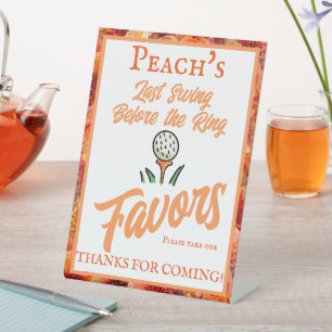 Signe De Table Mariage de la partie de bachelorette Peach Orange