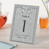 Signe De Table Mariage de Parties scintillant Silver & Stylé Numé (In SItu)