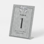 Signe De Table Mariage de Parties scintillant Silver & Stylé Numé (Recto)