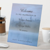 Signe De Table mariage de paysage forestier bleu poussiéreux (In SItu)