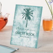 Signe De Table Mariage de plage de palmiers tropicaux (In SItu)