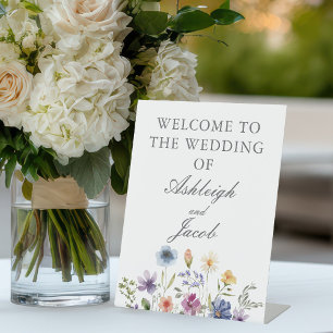 Signe De Table Mariage de printemps élégant aux fleurs sauvages p