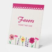 Signe De Table Mariage de printemps rose floral gras et brillant (Recto)