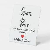 Signe De Table Mariage de réception Open Bar Boissons sont sur no (Recto)