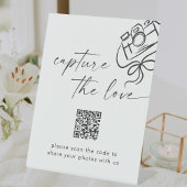 Signe De Table Mariage de script moderne capture le code QR d'amo