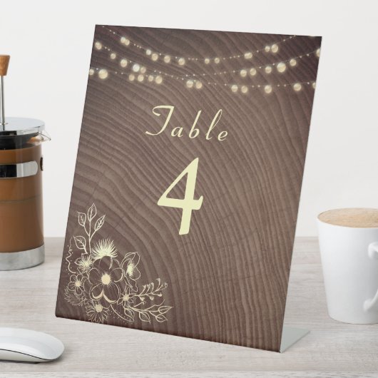 Signe De Table Mariage de table Rustic Wood et String Lights (In SItu)