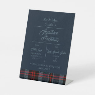 Signe De Table mariage de tatan écossais bleu rustique