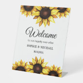 Signe De Table Mariage de tournesol Bienvenue Floral jaune (Recto)